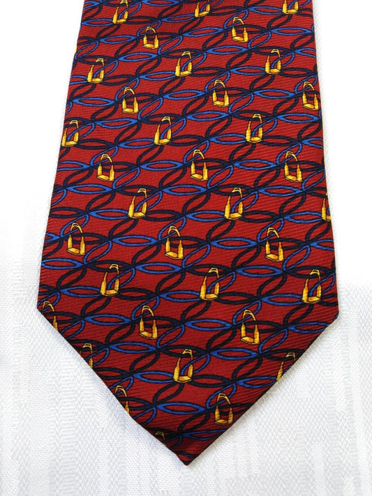 LES COPAINS 100% SETA SILK TIE CRAVATTA NECKTIE ITALY VINTAGE