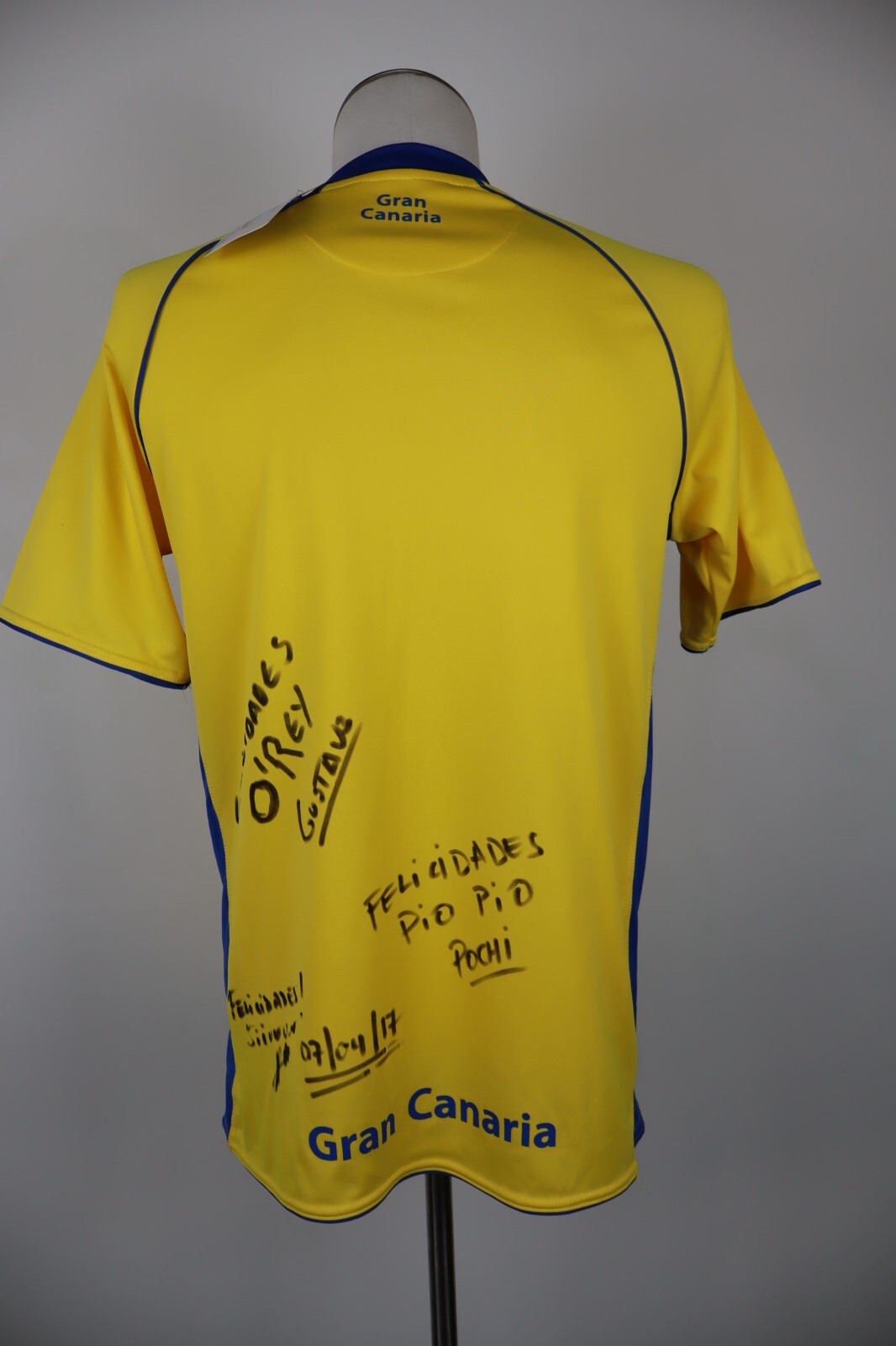 WORD SOCCER CALCIO GRAN CANARIA MAGLIA UOMO S JERSEY TRIKOT VINTAGE AUTOGRAFATA