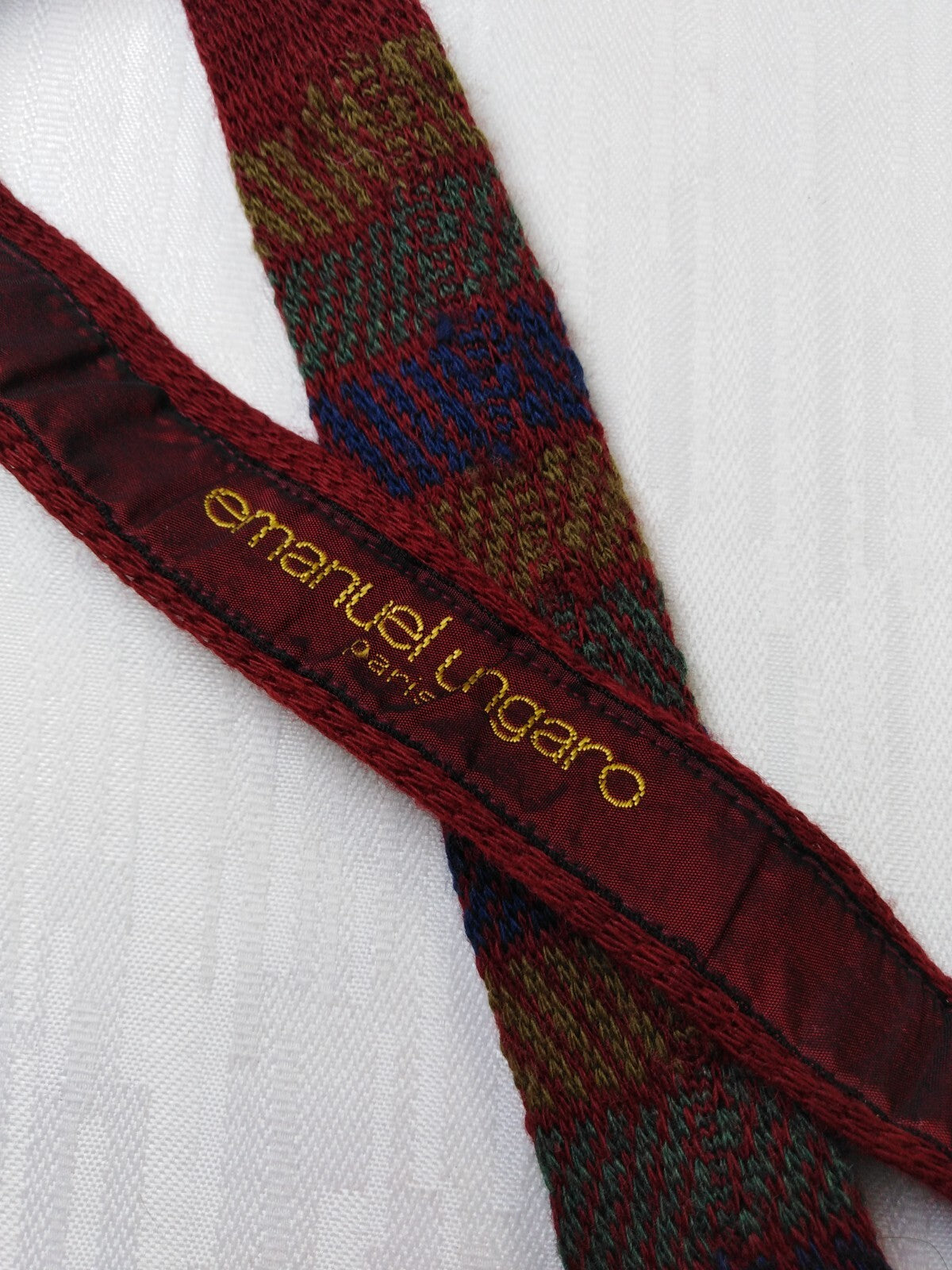 UNGARO 100% LANA TIE CRAVATTA NECKTIE MADE IN ITALY CLASSIC TRUNK