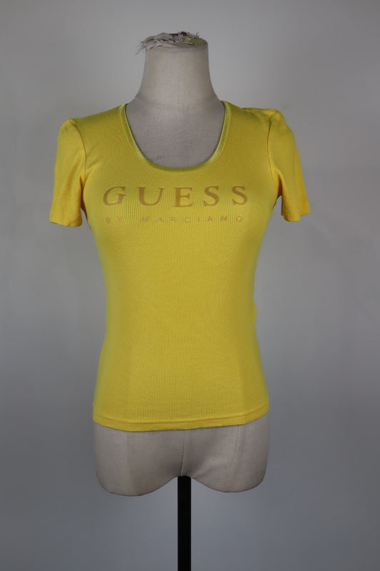 GUESS BY MARCIANO MAGLIA DONNA TG. 2 WOMAN CASUAL VINTAGE T-SHIRT  TOP LOGO