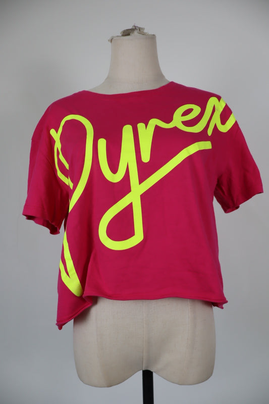 PYREX MAGLIA DONNA TG S WOMAN CASUAL VINTAGE T-SHIRT COTONE COTTON BIG LOGO
