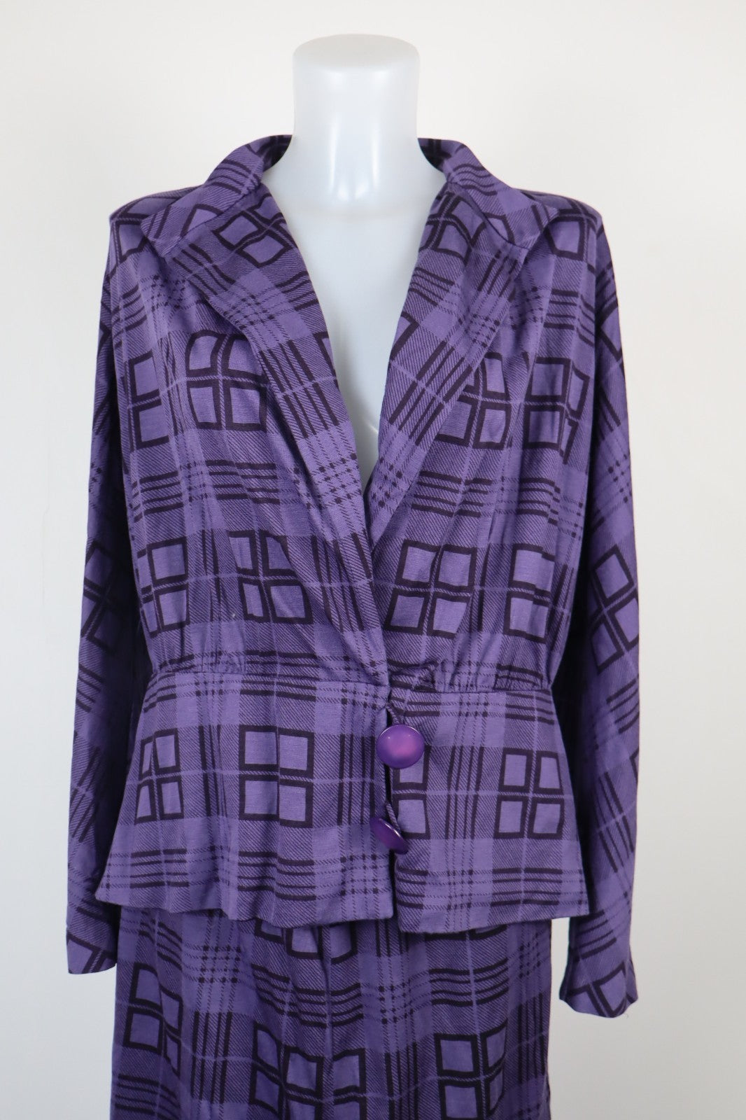 LUISA SPAGNOLI COMPLETO DONNA Tg 48 GIACCA GONNA DRESS VINTAGE CASUAL SUIT LANA