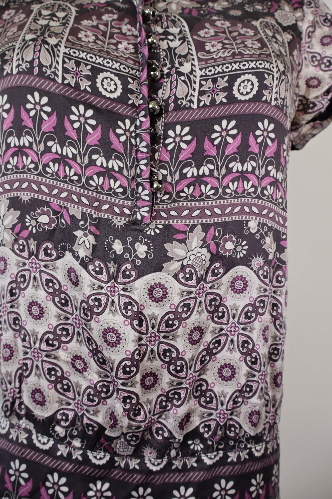 LIU JO VESTITO DONNA TG. 44 WOMAN CASUAL VINTAGE DRESS ABITO SETA CERNIERA BLUSA