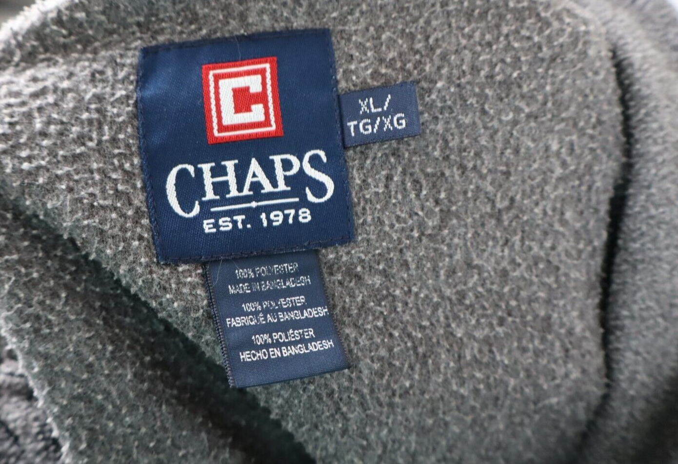 CHAPS FELPA CON ZIP JACKET UOMO Tg XL SPORT MAN SWEATSHIRT CASUAL VINTAGE