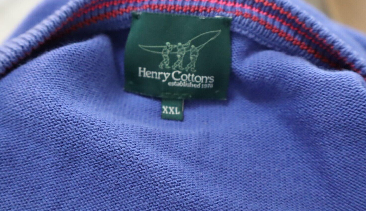 HENRY COTTON'S MAGLIONE COTONE COTTON VINTAGE UOMO Tg. 2XL MAN SWEATER CASUAL