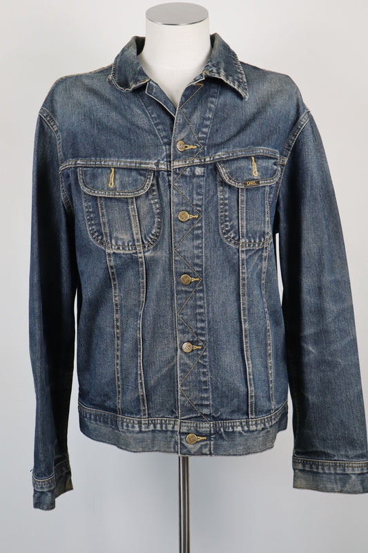 LEE GIUBBINO JEANS COTONE UOMO TG XL MAN JACKET CASUAL VINTAGE DENIM COTTON