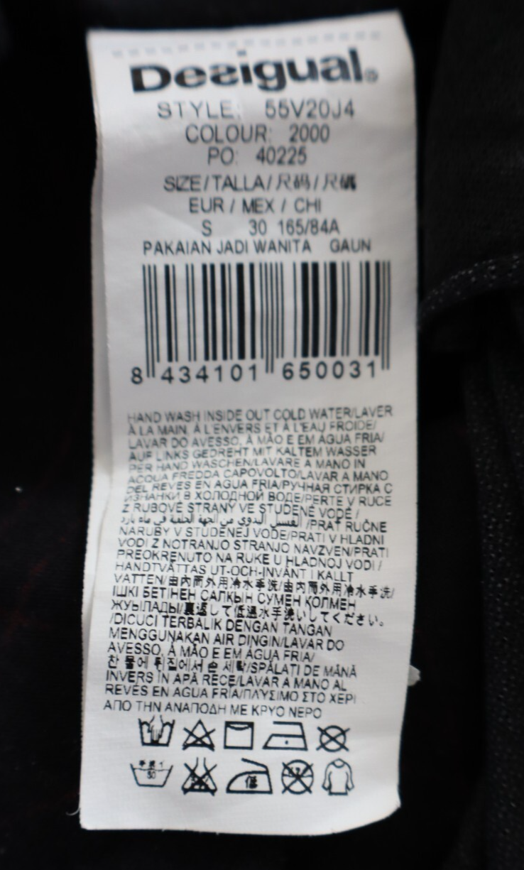 DESIGUAL VESTITO ABITO DONNA TG. S WOMAN CASUAL VINTAGE DRESS