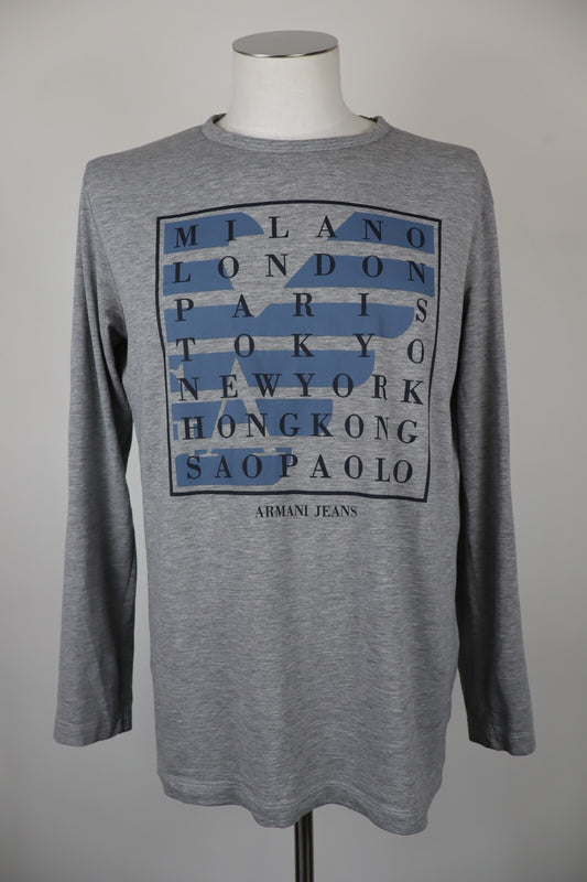 AJ ARMANI JEANS MAGLIA COTONE UOMO TG L MAN T-SHIRT CASUAL VINTAGE COTTON