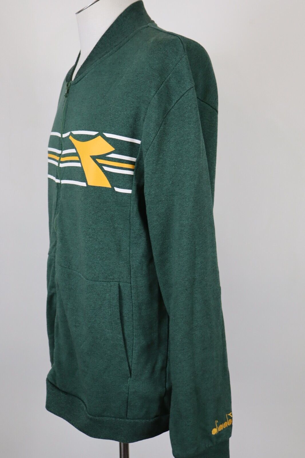 DIADORA FELPA ZIP  COTONE UOMO Tg XL SPORT MAN SWEATSHIRT COTTON CASUAL VINTAGE