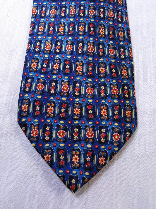 ETON BLUES 100%  SILK TIE SETA CRAVATTA NECKTIE MADE IN ITALY
