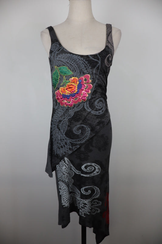 DESIGUAL VESTITO BRETELLE DONNA TG M WOMAN CASUAL VINTAGE DRESS ABITO LOGO