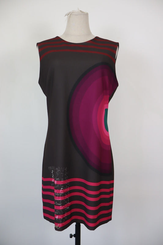 DESIGUAL VESTITO DONNA TG. 42 WOMAN CASUAL VINTAGE DRESS ABITO CERNIERA