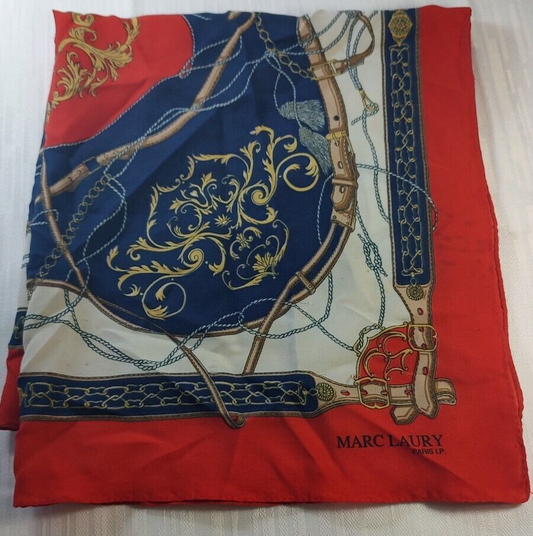 MARC LAURY FOULARD 100% SILK SETA SCARVES SCARF SQUARE MADE IN ITALY