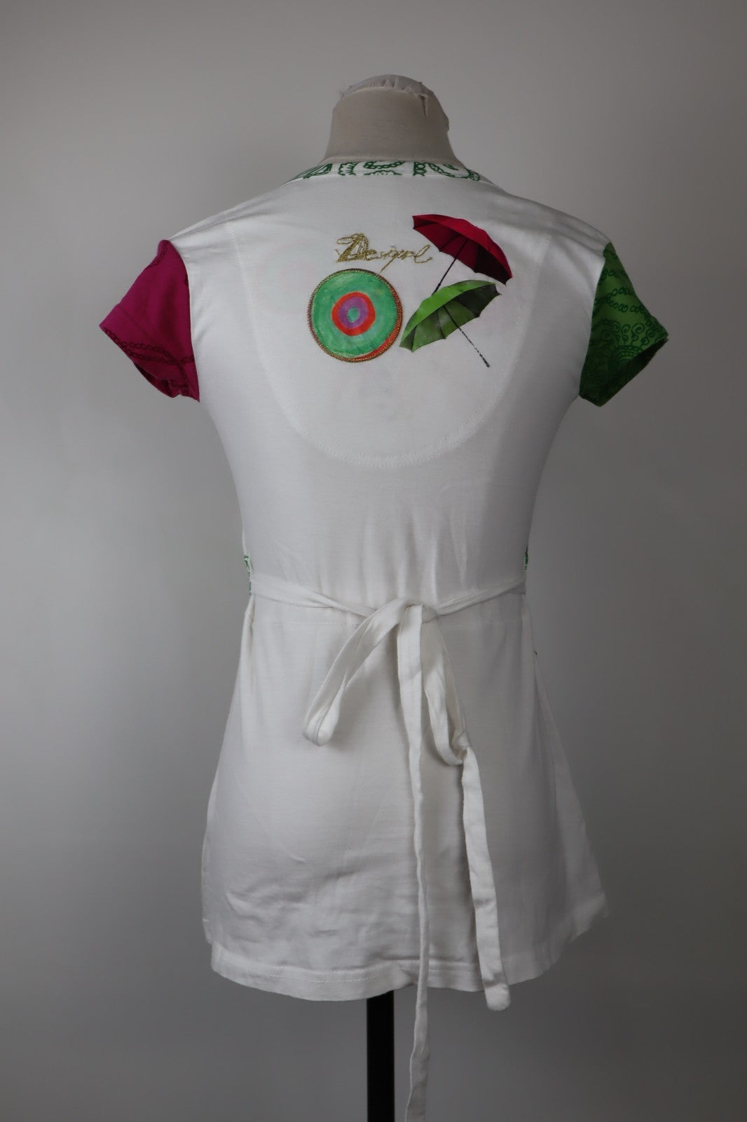 DESIGUAL MAGLIA DONNA TG. XS WOMAN CASUAL VINTAGE T-SHIRT  TOP CANOTTA COTONE