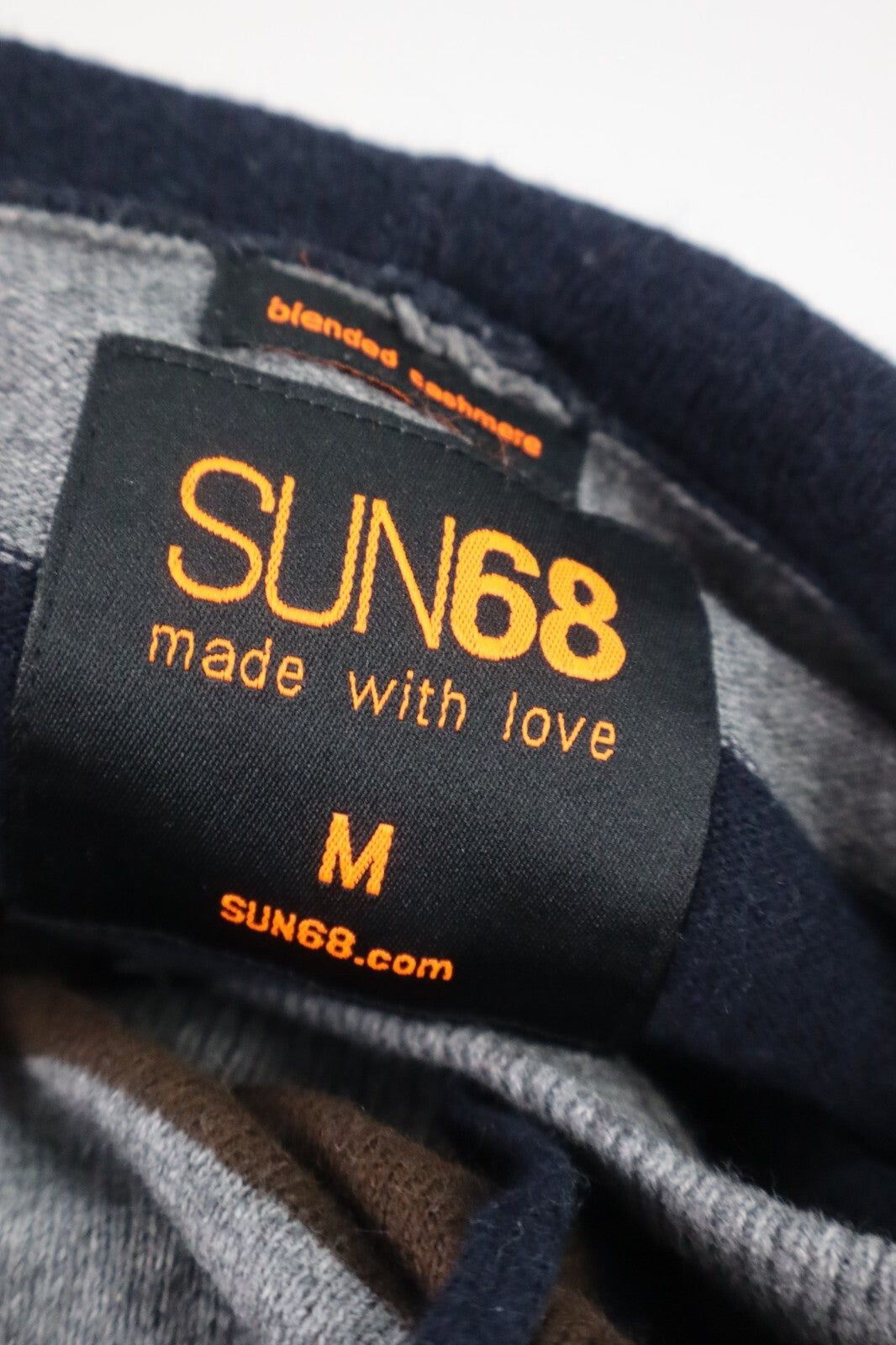 SUN 68 MAGLIONE CAPPUCCIO E TASCHE VINTAGE UOMO Tg. M MAN SWEATER CASUALCASHMERE