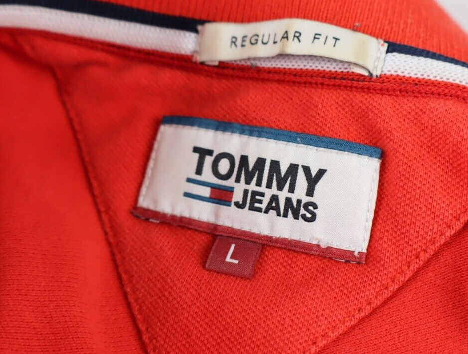 TOMMY HILFIGER JEANS MAGLIA POLO UOMO TG. L MAN COTONE SHIRT CASUAL VINTAGE