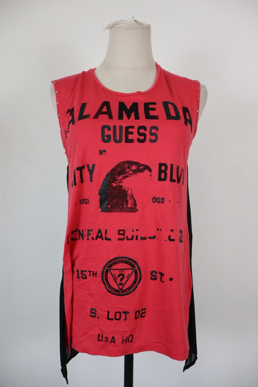 GUESS MAGLIA DONNA TG. XS WOMAN CASUAL VINTAGE T-SHIRT TOP COTONE