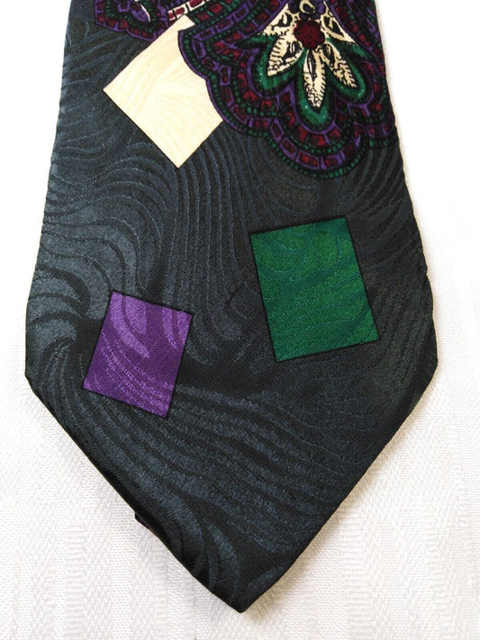 LUCIANO SPORANI 100% SETA SILK TIE CRAVATTA NECKTIE ITALY VINTAGE CLASSIC