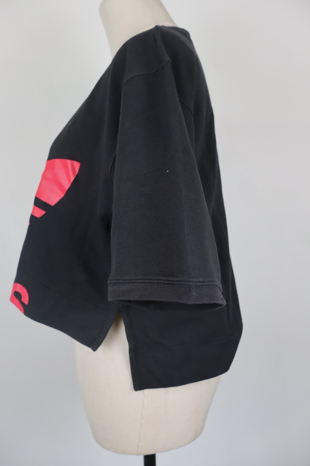ADIDAS MAGLIA DONNA TG. 38 WOMAN CASUAL VINTAGE CROP TOP T-SHIRT COTONE