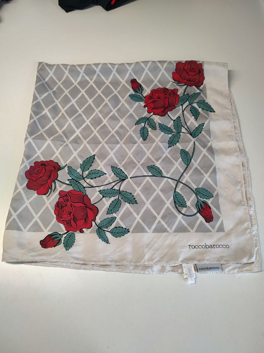 ROCCOBAROCCO FOULARD 100% SILK SETA SCARVES SCARF SQUARE MADE ITALY
