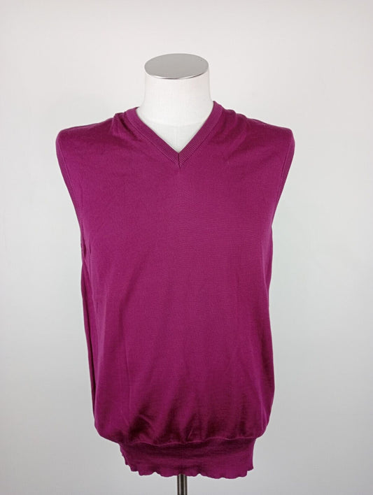 HUGO BOSS MAGLIONE SMANICATO GILET UOMO Tg. XL MAN SWEATER CASUAL VINTAGE LANA