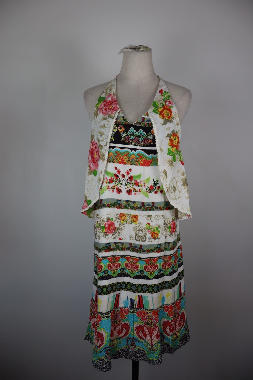 DESIGUAL VESTITO ABITO DONNA TG. 40 WOMAN CASUAL VINTAGE DRESS