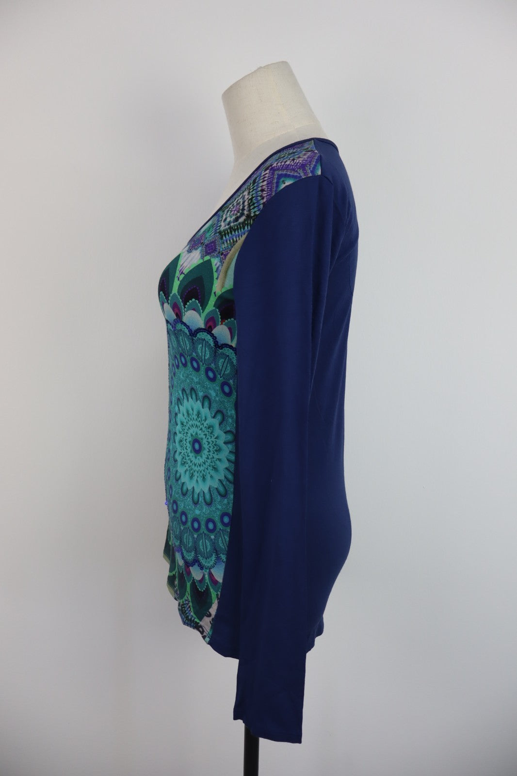 DESIGUAL MAGLIA DONNA TG. M WOMAN CASUAL VINTAGE T-SHIRT  TOP VISCOSA