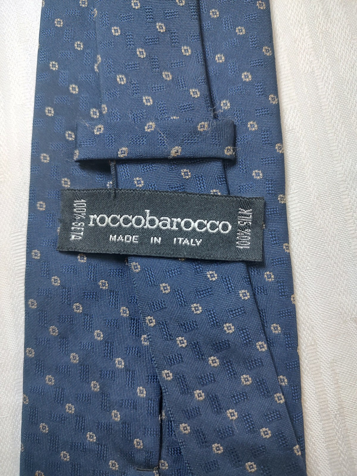 ROCCOBAROCCO 100% SILK TIE SETA CRAVATTA NECKTIE  ITALIA CLASSIC SELF TIPPED