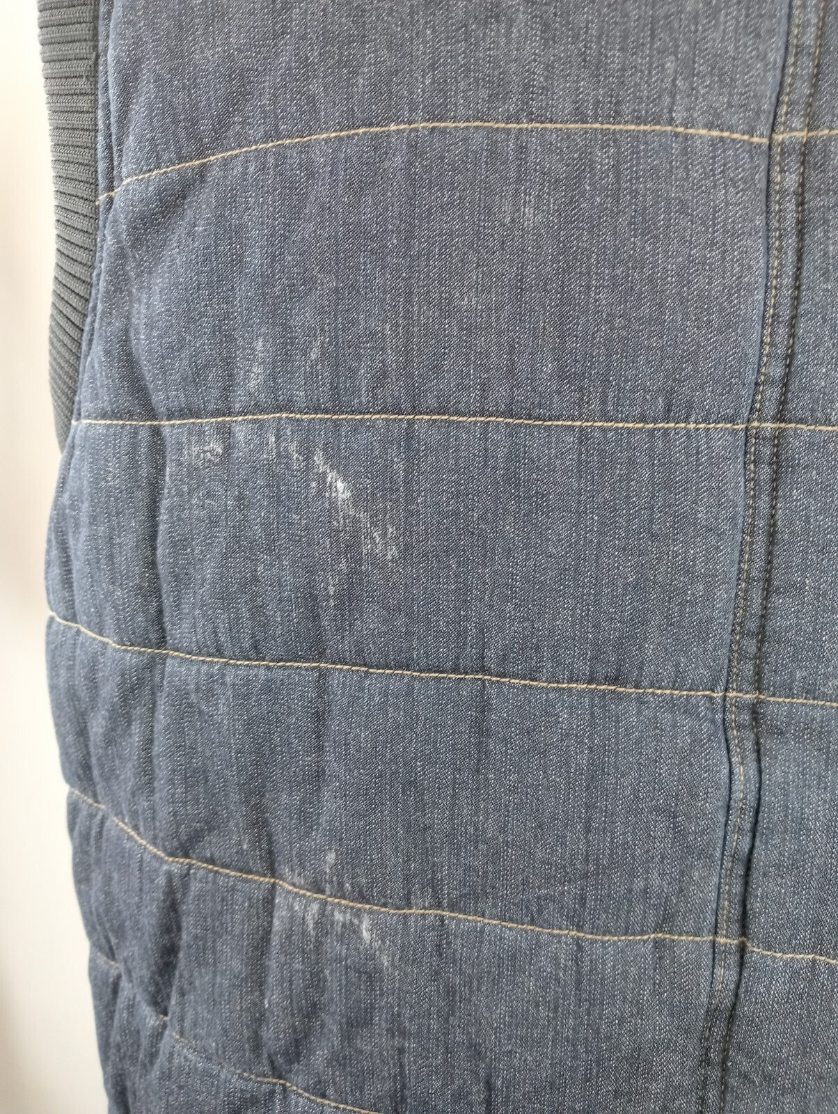 QUIKSILVER GIUBBINO SMANICATO IMBOTTITO GILET DENIM JEANS UOMO Tg XL MAN JACKET