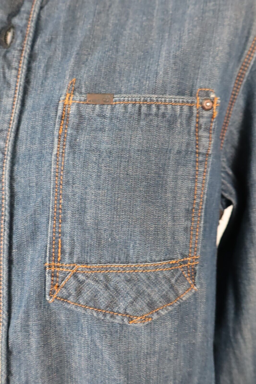 TIMBERLAND CAMICIA UOMO TG. S MAN CASUAL VINTAGE SHIRT COTONE JEANS DENIM