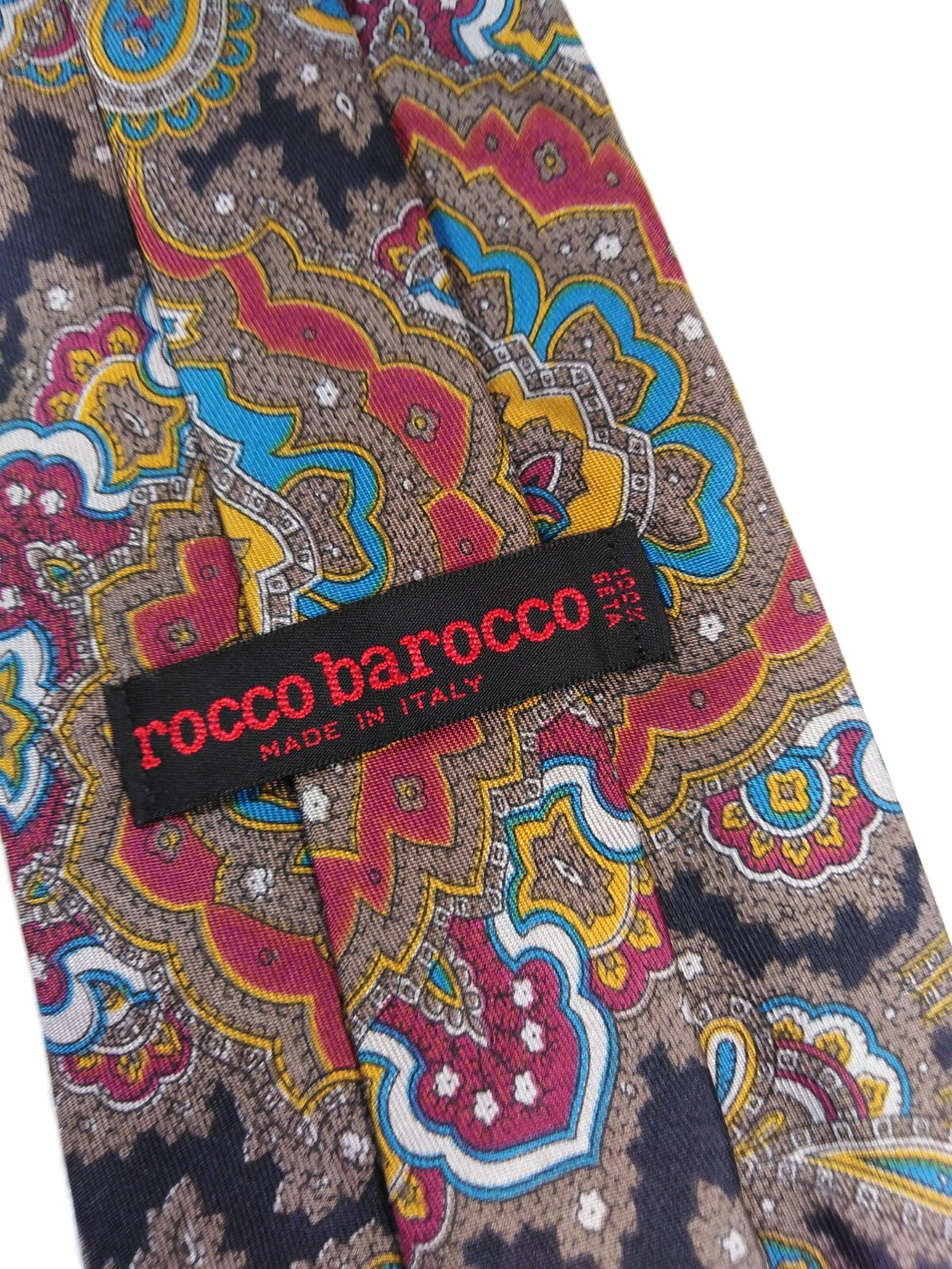 ROCCOBAROCCO 100%  SILK TIE SETA CRAVATTA NECKTIE MADE IN ITALY