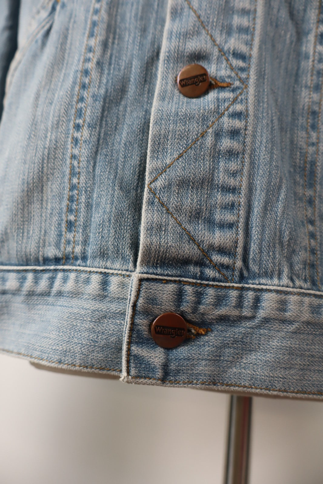 WRANGLER GIUBBINO JEANS DENIM GIACCA UOMO TG L MAN CASUAL JACKET VINTAGE COTONE