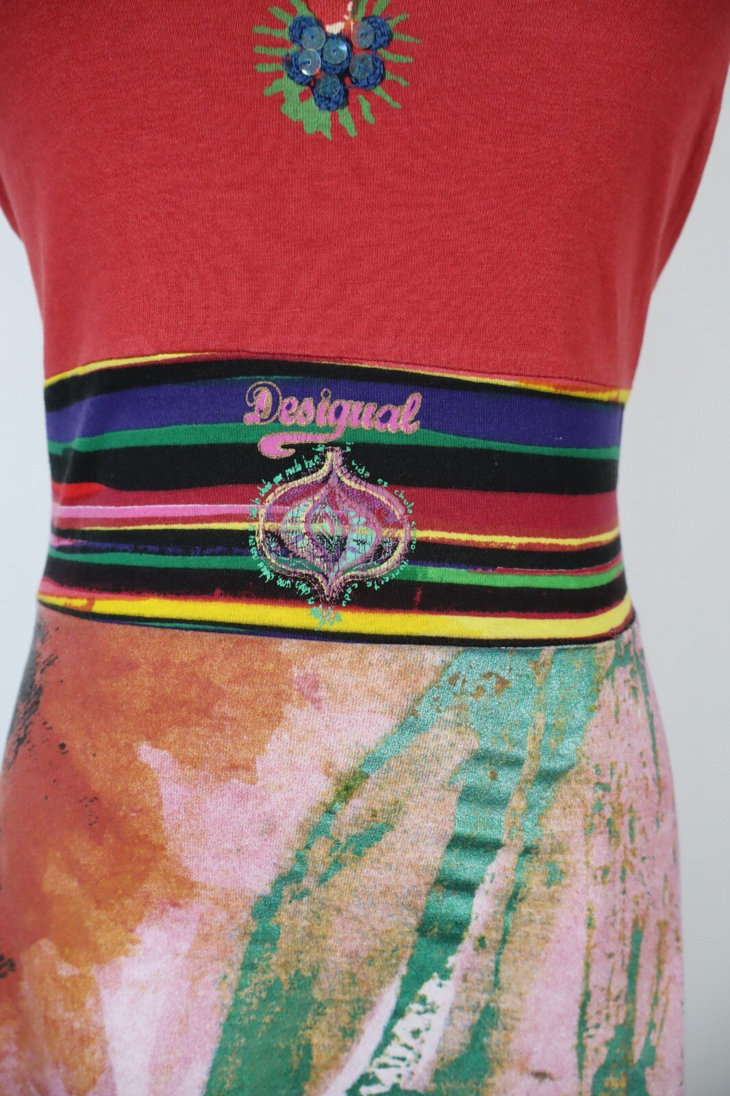 DESIGUAL VESTITO DONNA TG. XS WOMAN CASUAL VINTAGE DRESS COTONE