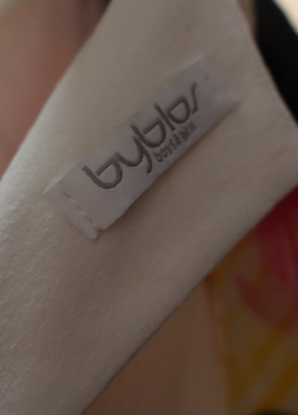 BYBLOS MAGLIA BLUSA SMANICATA DONNA TG. 34 WOMAN CASUAL VINTAGE T-SHIRT TOP LOGO