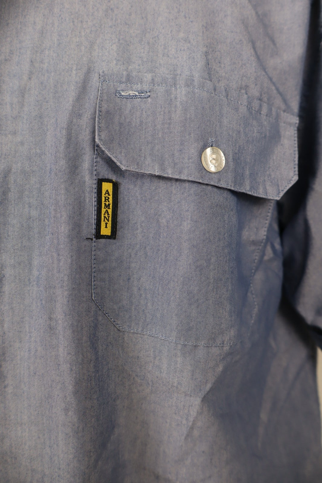 AJ ARMANI JEANS CAMICIA UOMO COTONE TG. L MAN CASUAL VINTAGE COTTON SHIRT TASCHE