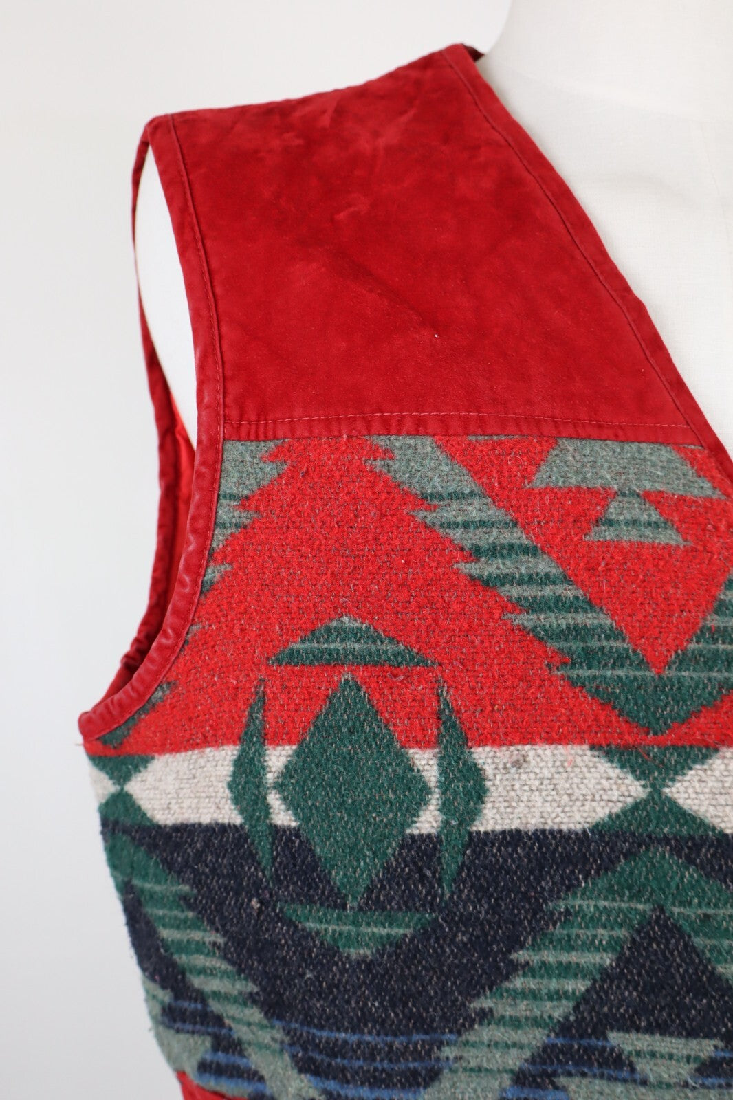 WAMPUM GIUBBINO SMANICATO GILET LANA WOOL UOMO TG S MAN CASUAL VINTAGE JACKET