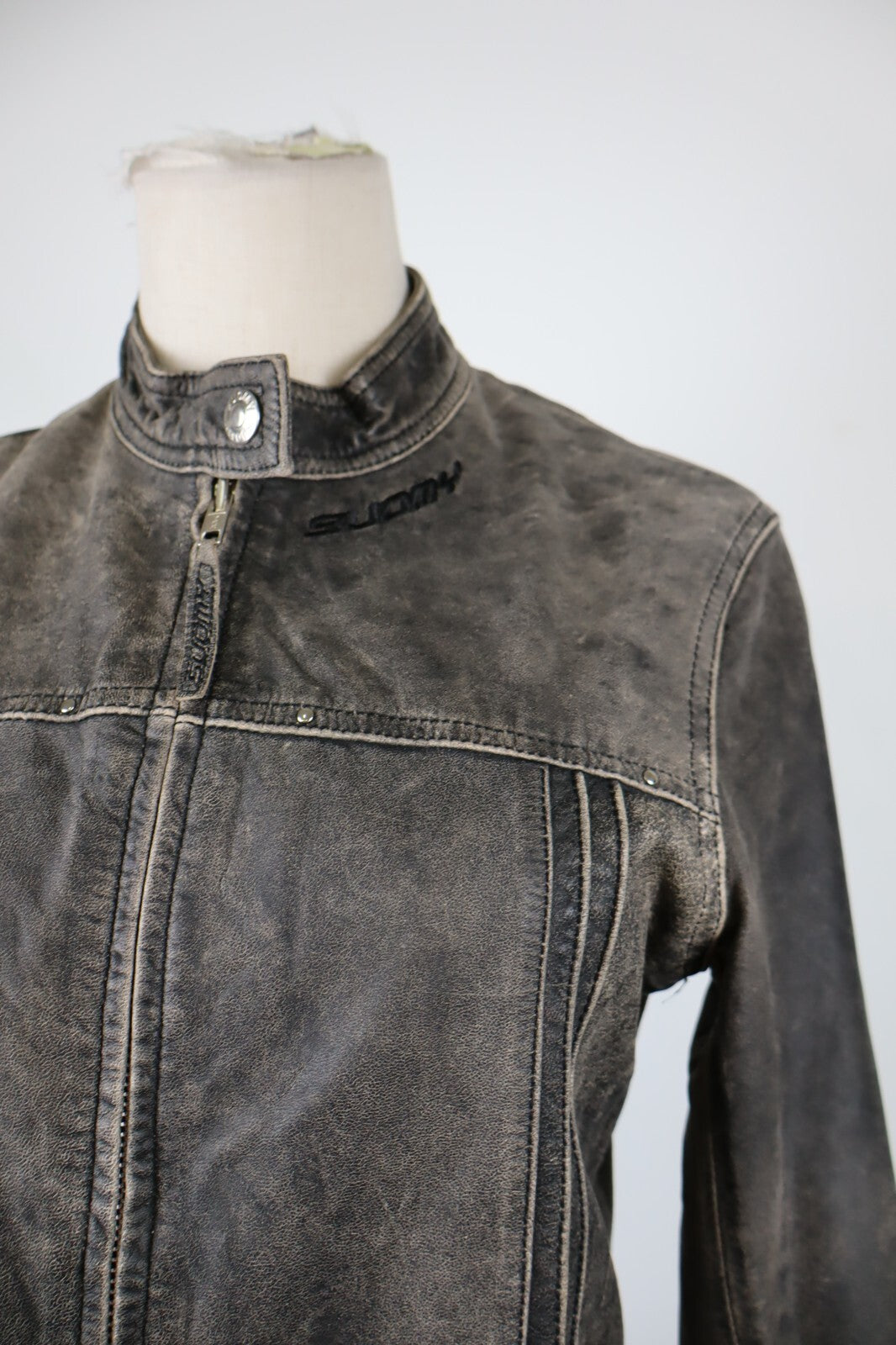 SUOMY GIUBBINO PELLE GIACCA DONNA M WOMAN CASUAL LEATHER JACKET VINTAGE