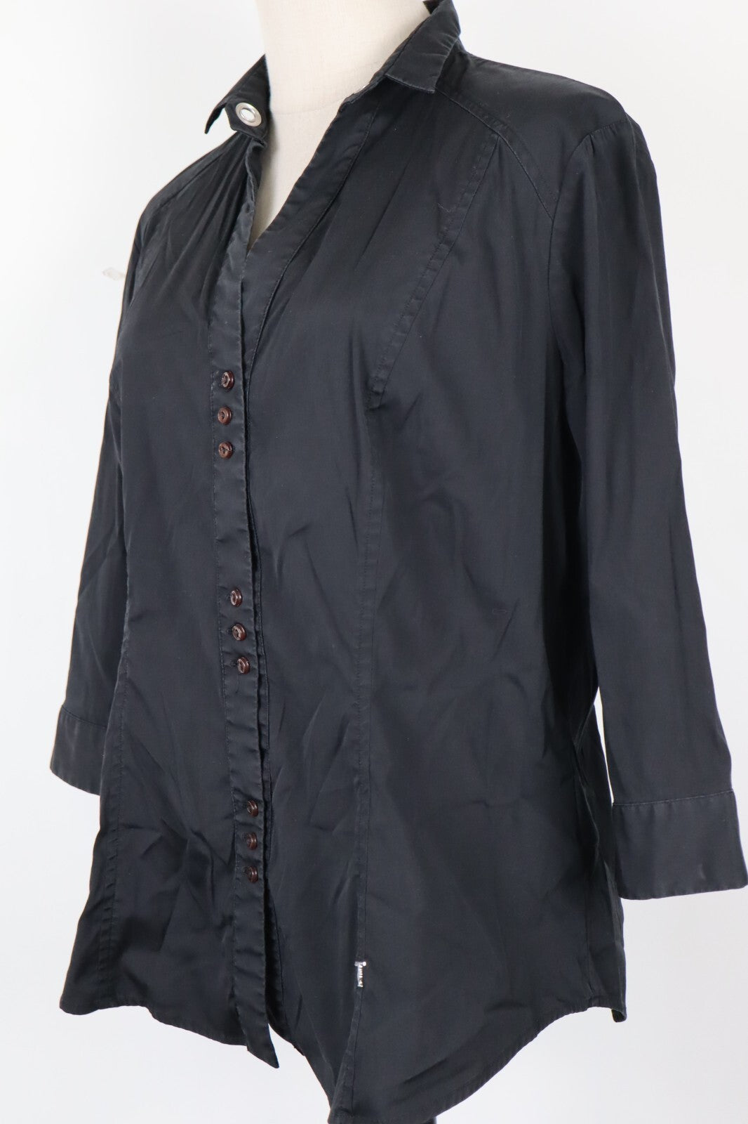 TRUSSARDI TRU CAMICIA DONNA TG. XL WOMAN SHIRT CASUAL VINTAGE NERA BLACK