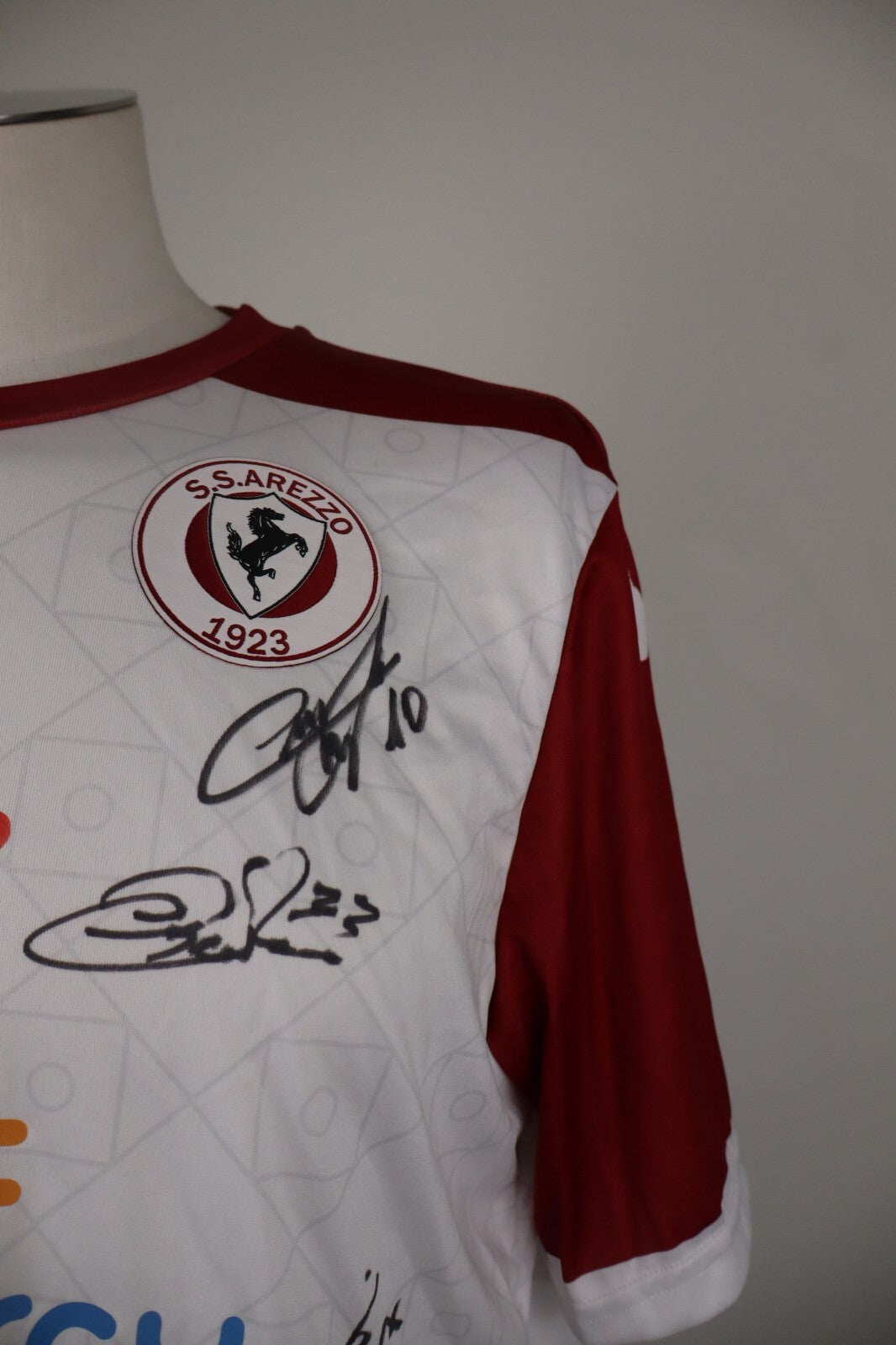 KAPPA SS AREZZO MAGLIA CALCIO UOMO Tg L SOCCER TRIKOT JERSEY SPORT AUTOGRAFATA