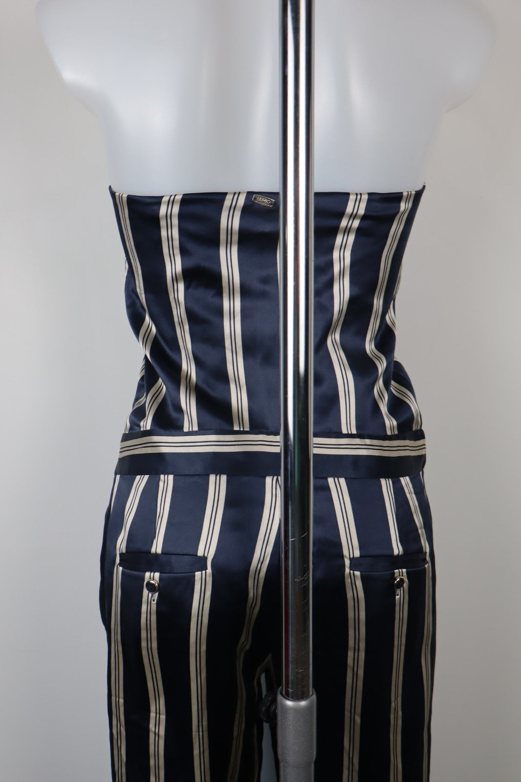 LIU JO COMPLETO DONNA PANTALONE Tg. 42 SALOPETTE ONE PIECE VINTAGE CINTURA SETA