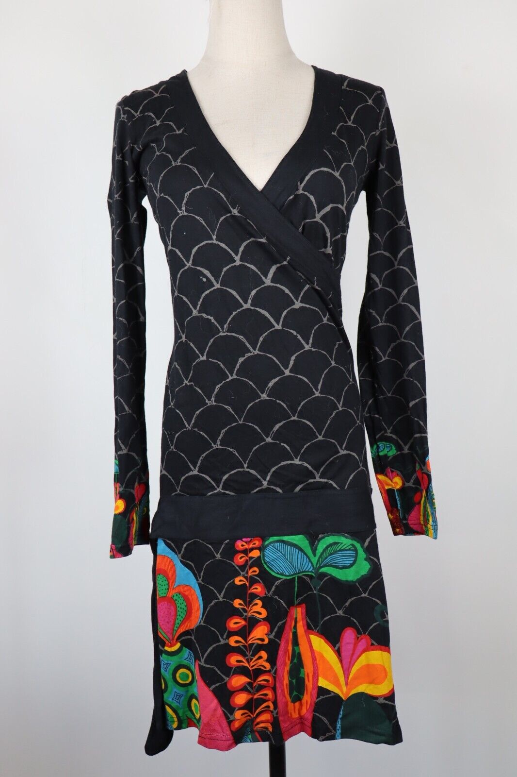 DESIGUAL VESTITO DONNA TG. S WOMAN CASUAL VINTAGE DRESS ABITO COTONE COTTON