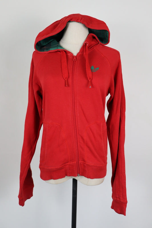 ADIDAS FELPA CON ZIP CAPPUCCIO DONNA Tg XS WOMEN CASUAL VINTAGE SPORT SWEATSHIRT
