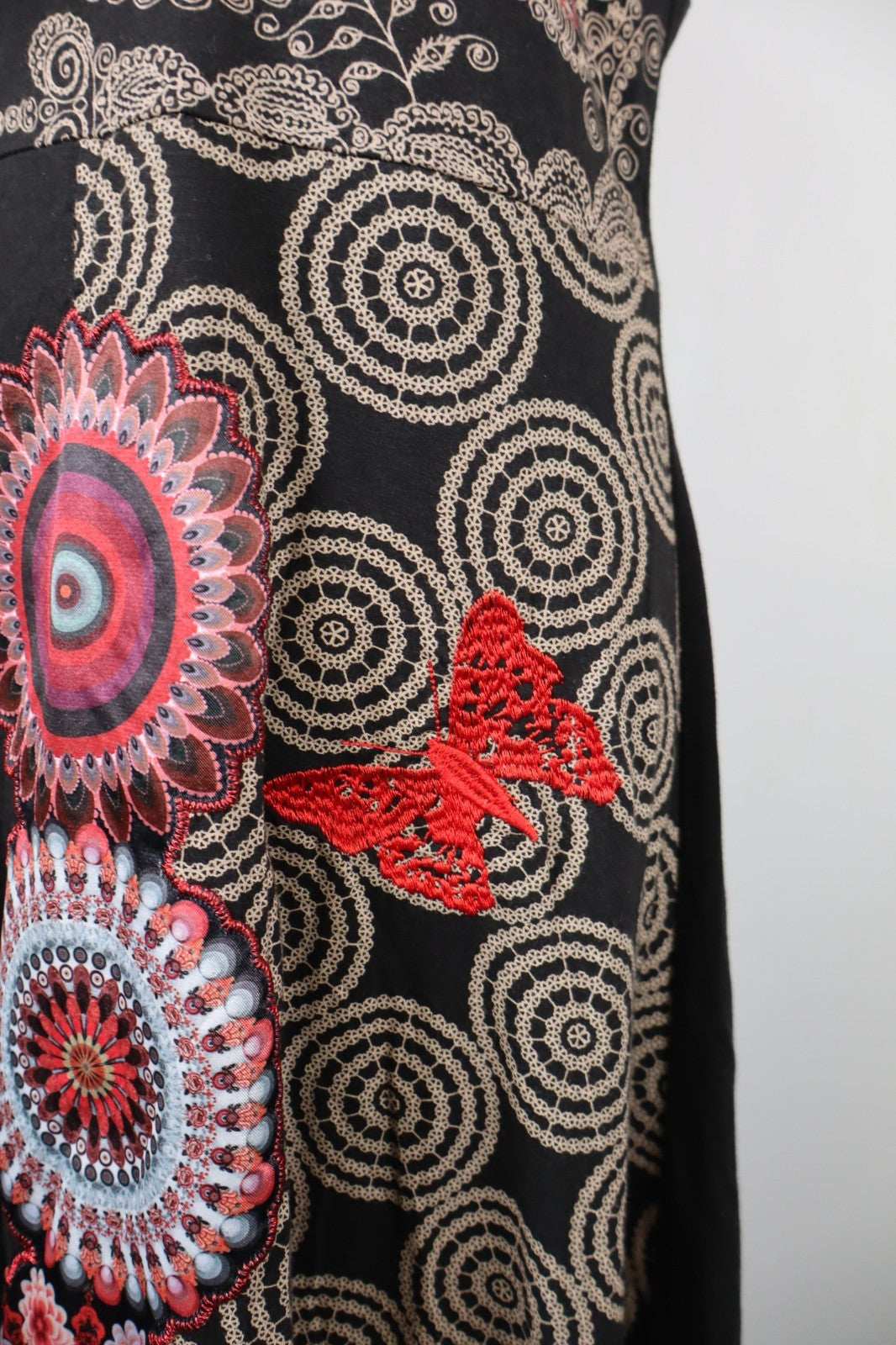 DESIGUAL  VESTITO ABITO DONNA TG.  L  SHORT WOMAN CASUAL VINTAGE DRESS