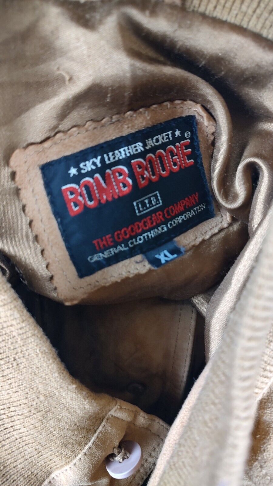 BOMB BOOGIE GIUBBINO UOMO PELLE Tg XL MAN LEATHER JACKET CAMOSCIO VINTAGE