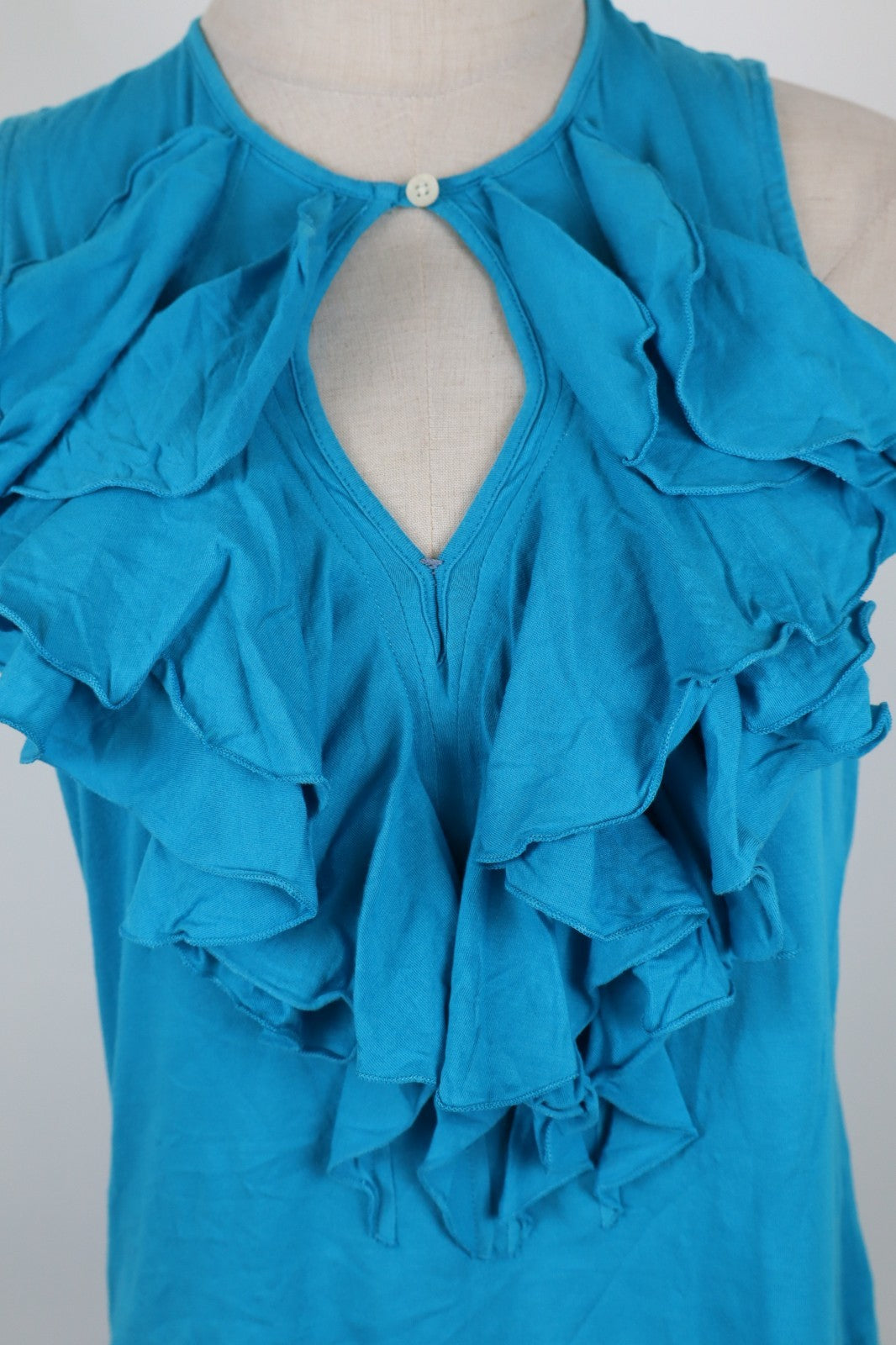 LAUREN RALPH LAUREN  MAGLIA DONNA TG. M WOMAN T-SHIRT CASUAL VINTAGE RUCHE