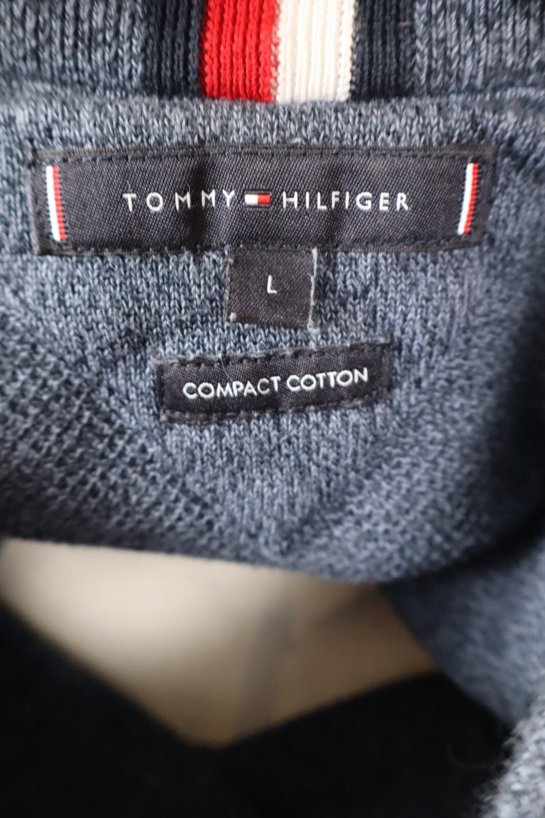 TOMMY HILFIGER MAGLIONE COTONE VINTAGE UOMO Tg. L MAN SWEATER CASUAL