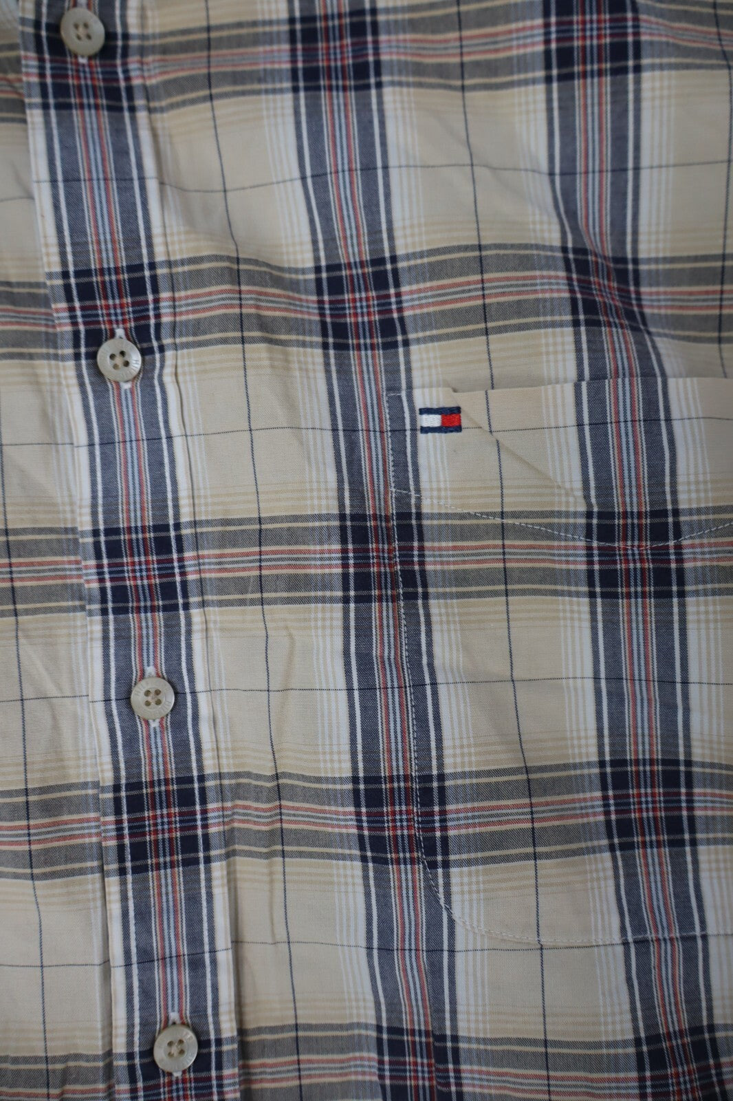 TOMMY HILFIGER CAMICIA A QUADRI UOMO TG XXL MAN CASUAL VINTAGE SHIRT COTONE