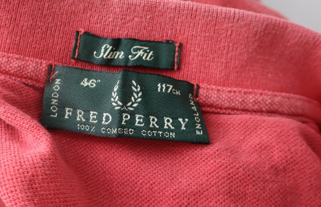 FRED PERRY POLO MAGLIA UOMO COTONE 46" 117CM SLIM MAN T-SHIRT CASUAL VINTAGE