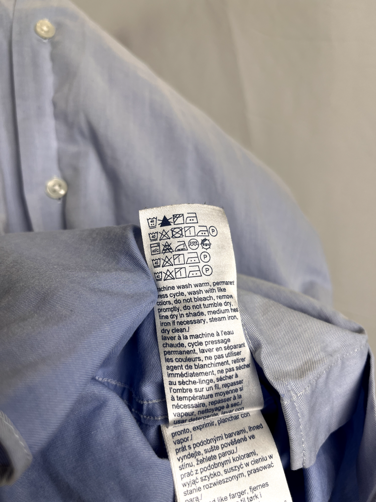 TOMMY HILFIGER CAMICIA UOMO COTONE TG. 38 - 15 MAN CASUAL VINTAGE COTTON SHIRT