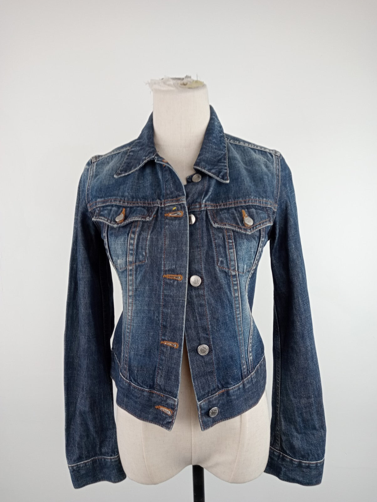 FIORUCCI JEANS GIUBBINO DONNA Tg. S WOMAN CASUAL JACKET COTONE DENIM ITALY